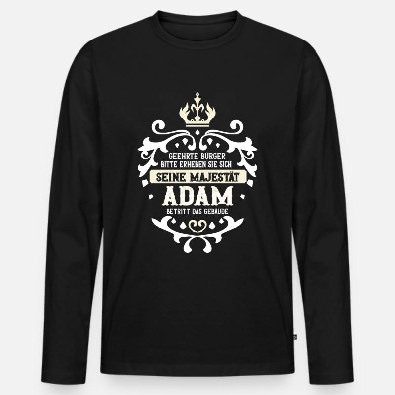 Adam - Männer Premium Bio Langarmshirt - Schwarz