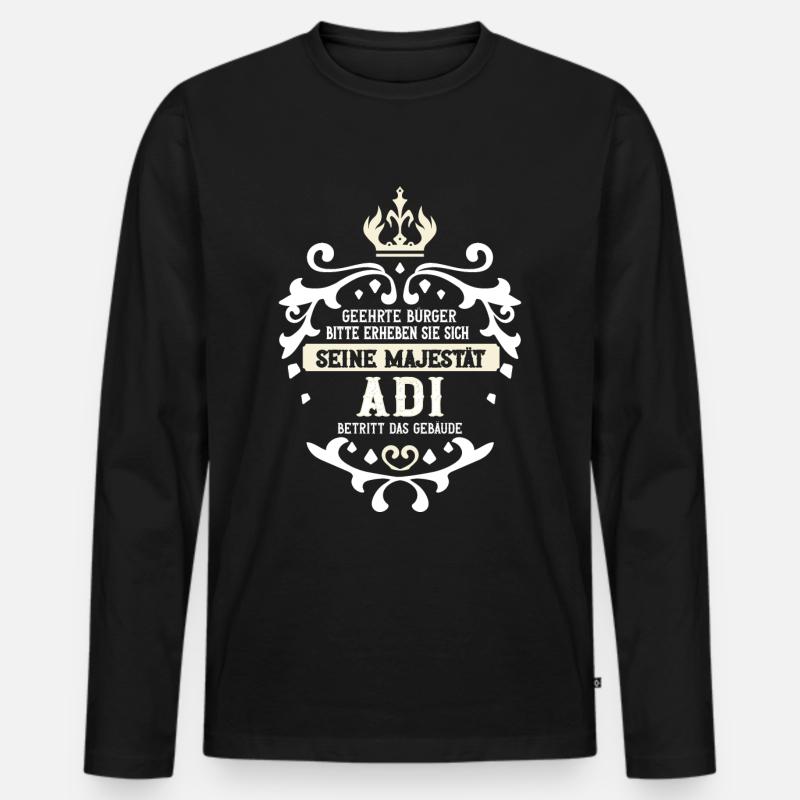 Adi - Männer Premium Bio Langarmshirt - Schwarz