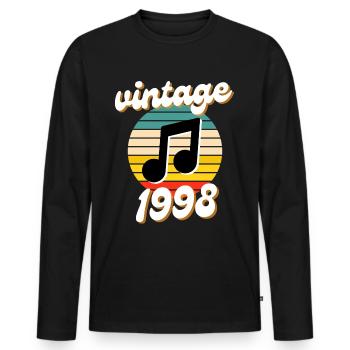 né millésime année 1998 idée cadeau - T-shirt manches longues Premium bio Homme - noir - Devant - Nico (187cm)