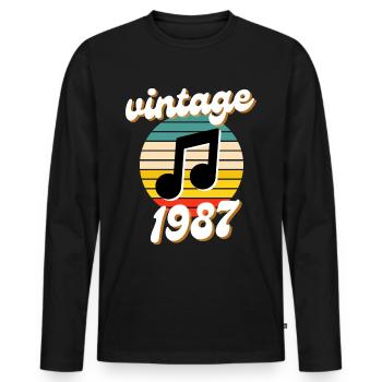 geboren vintage jahr 1987 geschenk idee 80er - Männer Premium Bio Langarmshirt - Schwarz - Vorne - Nico (187cm)