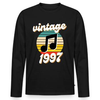born vintage year 1997 gift idea 90s - Men's Premium Organic Long Sleeve Shirt - black - Front - Nico (187cm)