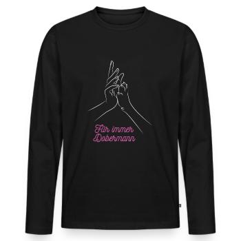 Für immer dobermann hund pfote geschenk idee - Männer Premium Bio Langarmshirt - Schwarz - Vorne - Nico (187cm)