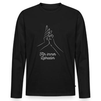 Für immer labrador hund pfote geschenk idee spruch - Männer Premium Bio Langarmshirt - Schwarz - Vorne - Nico (187cm)