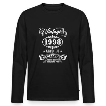1998 vintage vintage birthday retro gift - Men's Premium Organic Long Sleeve Shirt - black - Front - Nico (187cm)