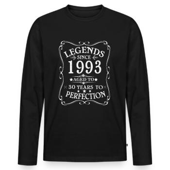 Les légendes sont nées en 1993 - T-shirt manches longues Premium bio Homme - noir - Devant - Nico (187cm)