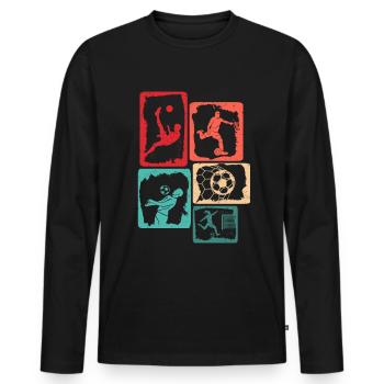 Fußballer Kinder Fußball Spieler Fußballspieler - Männer Premium Bio Langarmshirt - Schwarz - Vorne - Nico (187cm)