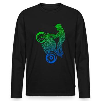 Moto De Course Moto Pilote Garçons Machine De Course - T-shirt manches longues Premium bio Homme - noir - Devant - Nico (187cm)