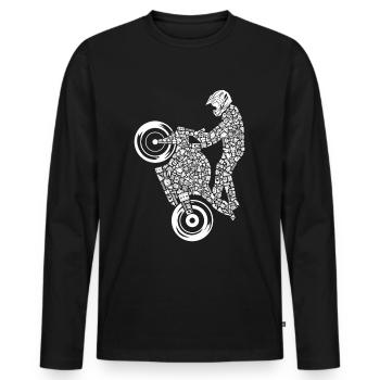 Racing Motorcycle Motorcycle Rider Men's Racing Machine - Men's Premium Organic Long Sleeve Shirt - black - Front - Nico (187cm)