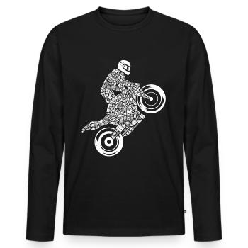 Racing Machine Motorcycle Rider Men's Racing Motorcycle - Men's Premium Organic Long Sleeve Shirt - black - Front - Nico (187cm)