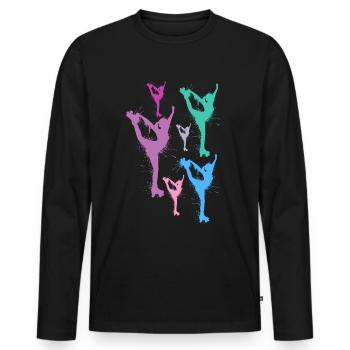 Roller Skates Kids Roller Skating Roller Skate Girls - Men's Premium Organic Long Sleeve Shirt - black - Front - Nico (187cm)