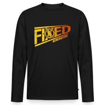 Fixie Bike Fahrradfahrer Geschenk - Männer Premium Bio Langarmshirt - Schwarz - Vorne - Nico (187cm)