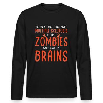 Multiple Sclerosis MS Awareness Day - Men's Premium Organic Long Sleeve Shirt - black - Front - Nico (187cm)