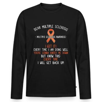 Multiple Sclerosis MS Awareness Day - Men's Premium Organic Long Sleeve Shirt - black - Front - Nico (187cm)