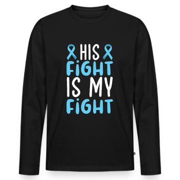 Prostate Cancer Blue Ribbon Prostate Cancer - Men's Premium Organic Long Sleeve Shirt - black - Front - Nico (187cm)