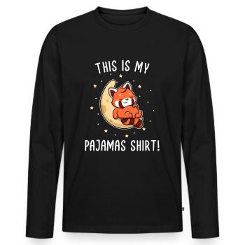 Red Panda Sleeping Sleepyhead Lazy - Men's Premium Organic Long Sleeve Shirt - black - Front - Nico (187cm)
