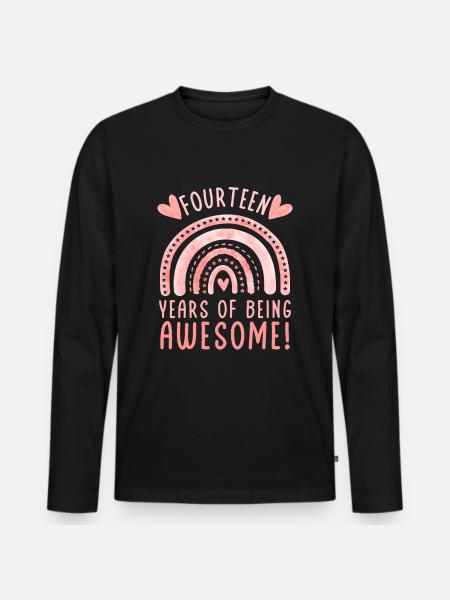 14th birthday - Men's Premium Organic Long Sleeve Shirt - black