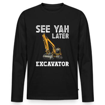 Excavator Driver Excavator School - Men's Premium Organic Long Sleeve Shirt - black - Front - Nico (187cm)