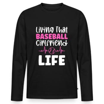 Baseball Baseball Ami Joueur de baseball - T-shirt manches longues Premium bio Homme - noir - Devant - Nico (187cm)