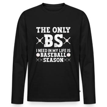 Baseball Baseball Ami Joueur de baseball - T-shirt manches longues Premium bio Homme - noir - Devant - Nico (187cm)