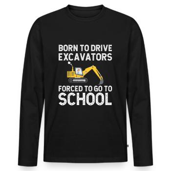 Excavator Driver Excavator School - Men's Premium Organic Long Sleeve Shirt - black - Front - Nico (187cm)