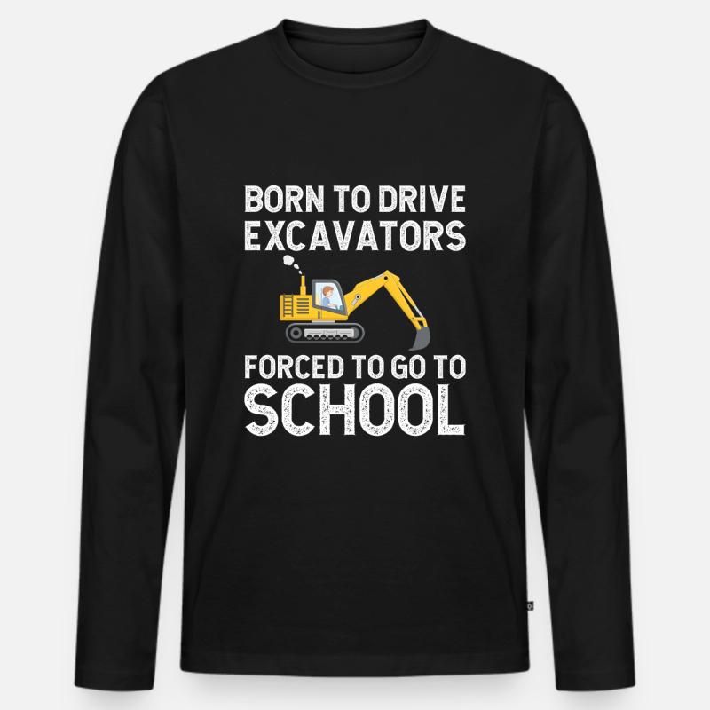 Baggerfahrer Bagger Schule - Männer Premium Bio Langarmshirt - Schwarz