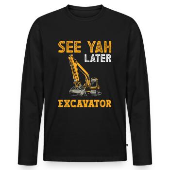Excavator Driver Excavator School - Men's Premium Organic Long Sleeve Shirt - black - Front - Nico (187cm)