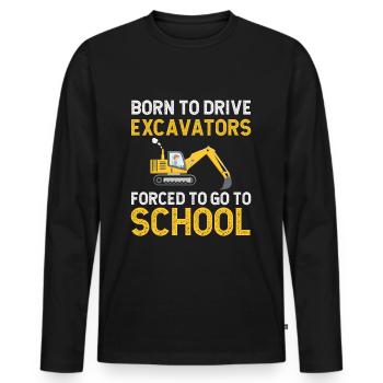 Excavator Driver Excavator School - Men's Premium Organic Long Sleeve Shirt - black - Front - Nico (187cm)
