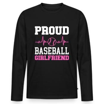Baseball - Männer Premium Bio Langarmshirt - Schwarz - Vorne - Nico (187cm)