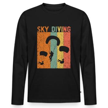 Saut en parachute de parachute - T-shirt manches longues Premium bio Homme - noir - Devant - Nico (187cm)