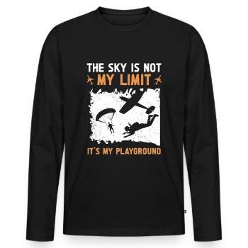 Saut en parachute de parachute - T-shirt manches longues Premium bio Homme - noir - Devant - Nico (187cm)