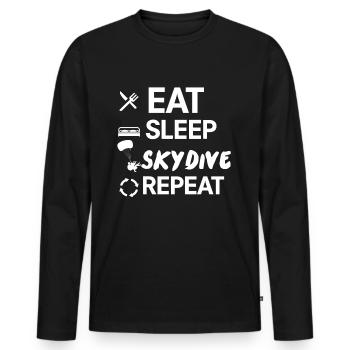 Skydive Parachutist Paragliding Gleitschirm - Männer Premium Bio Langarmshirt - Schwarz - Vorne - Nico (187cm)