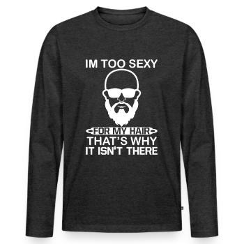 Bald head - Men's Premium Organic Long Sleeve Shirt - heather anthracite - Front - Nico (187cm)