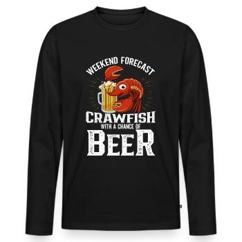 Crawfish Cajun & Crawfish Lobster Cooking - Men's Premium Organic Long Sleeve Shirt - black - Front - Nico (187cm)