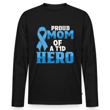 Diabetes Awareness Blue Diabetes Band Diabetes - Men's Premium Organic Long Sleeve Shirt - black - Front - Nico (187cm)