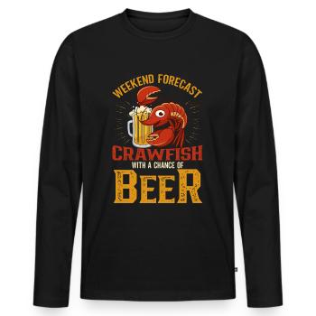 Crawfish Cajun & Crawfish Lobster Cooking - Men's Premium Organic Long Sleeve Shirt - black - Front - Nico (187cm)
