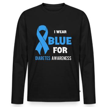 Diabetes Awareness Blue Diabetes Band Diabetes - Men's Premium Organic Long Sleeve Shirt - black - Front - Nico (187cm)
