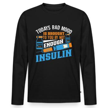 Diabetes Awareness Blue Diabetes Band Diabetes - Men's Premium Organic Long Sleeve Shirt - black - Front - Nico (187cm)