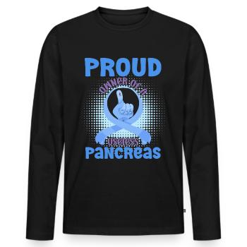 Diabetes Awareness Blue Diabetes Band Diabetes - Men's Premium Organic Long Sleeve Shirt - black - Front - Nico (187cm)