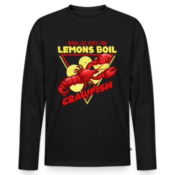 Crawfish Cajun & Crawfish Lobster Cooking - Men's Premium Organic Long Sleeve Shirt - black - Front - Nico (187cm)