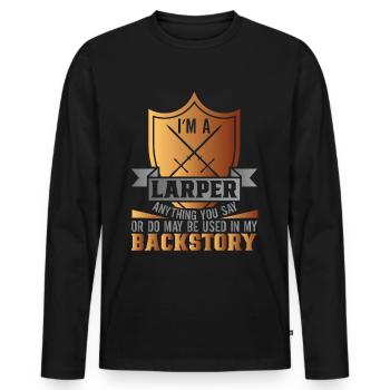 Live Action Role-playing game Larp Larper Fantasy - Men's Premium Organic Long Sleeve Shirt - black - Front - Nico (187cm)