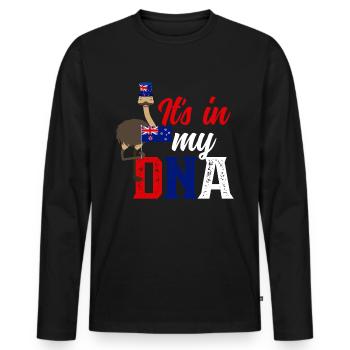 Neuseeland Kultur Kiwi Vogel Neuseeland Flagge - Männer Premium Bio Langarmshirt - Schwarz - Vorne - Nico (187cm)
