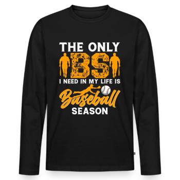 Baseball Spieler Baseball Spielerin Baseball Team - Männer Premium Bio Langarmshirt - Schwarz - Vorne - Nico (187cm)