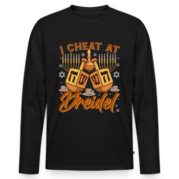 Hanukkah Hanukkah Dreidel Festival juif - T-shirt manches longues Premium bio Homme - noir - Devant - Nico (187cm)