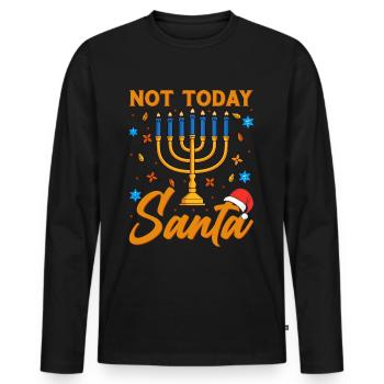 Hanukkah Hanukkah Dreidel Festival juif - T-shirt manches longues Premium bio Homme - noir - Devant - Nico (187cm)