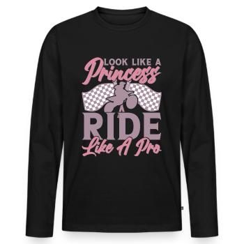 Motocross Filles Motocross Tout-terrain Dirt Bike - T-shirt manches longues Premium bio Homme - noir - Devant - Nico (187cm)