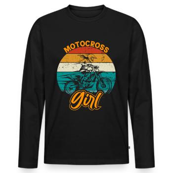 Motocross Filles Motocross Femme Moto tout-terrain - T-shirt manches longues Premium bio Homme - noir - Devant - Nico (187cm)