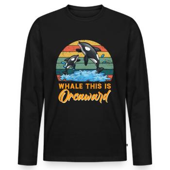 Orca Ocean Whale Orca Fan Sea Animal - Men's Premium Organic Long Sleeve Shirt - black - Front - Nico (187cm)
