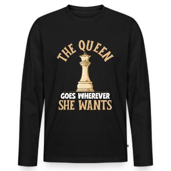 Chess Queen - Men's Premium Organic Long Sleeve Shirt - black - Front - Nico (187cm)