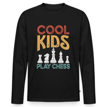 Schach Figuren Schachbrett Schachspieler Schach - Männer Premium Bio Langarmshirt - Schwarz - Vorne - Nico (187cm)