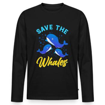 Orca Ocean Whale Orca Fan Seafood - Men's Premium Organic Long Sleeve Shirt - black - Front - Nico (187cm)